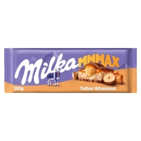 Chocolate con caramelo e abelás enteiras MILKA Mmmax libra 300 g