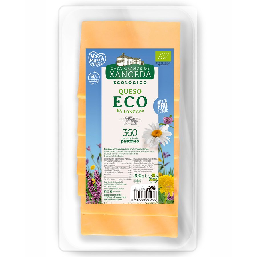 Queso CASA GRANDE DE XANCEDA ecológico lonchas 200 g