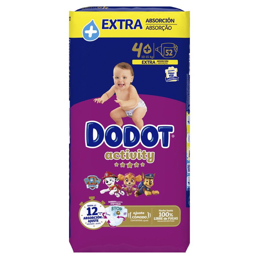 Pañal DODOT Activity extra T4+ 52 unidades