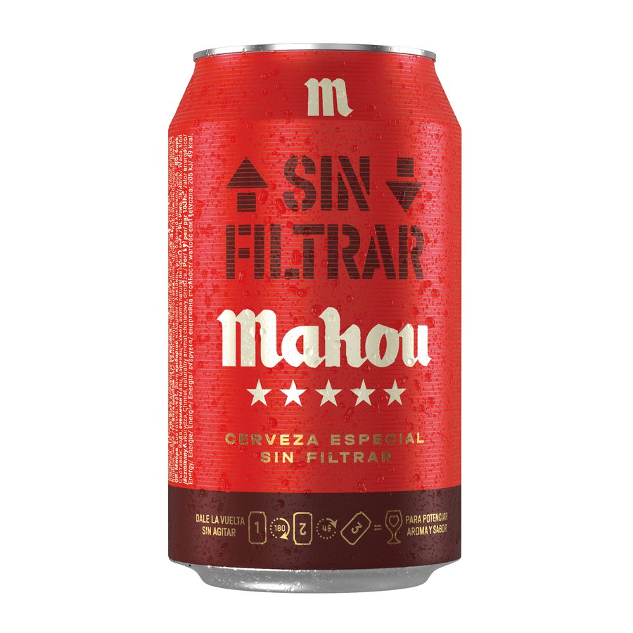 Imagen de Cerveza MAHOU 5 Estrellas sin filtrar lata 33 cl