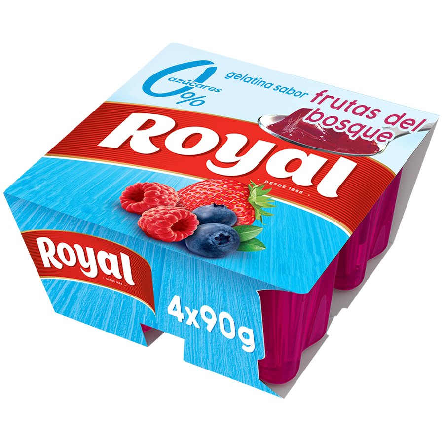 Gelatina ROYAL frutas del bosque 0% 4 x 90 g