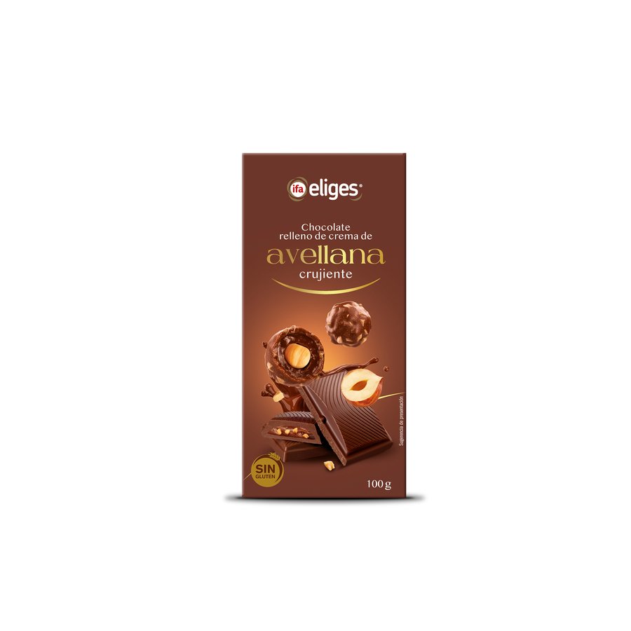 Chocolate relleno de crema de avellana crujiente IFA ELIGES tableta 100 g