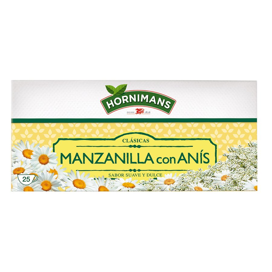 Manzanilla con anís HORNIMANS estuche 25 unidades