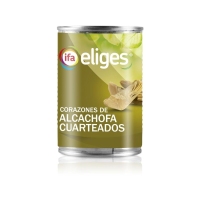 Corazóns de alcachofa cuarteados IFA ELIGES lata 240 g pne.