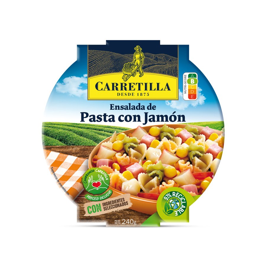 Ensalada CARRETILLA pasta con jamón 240 g