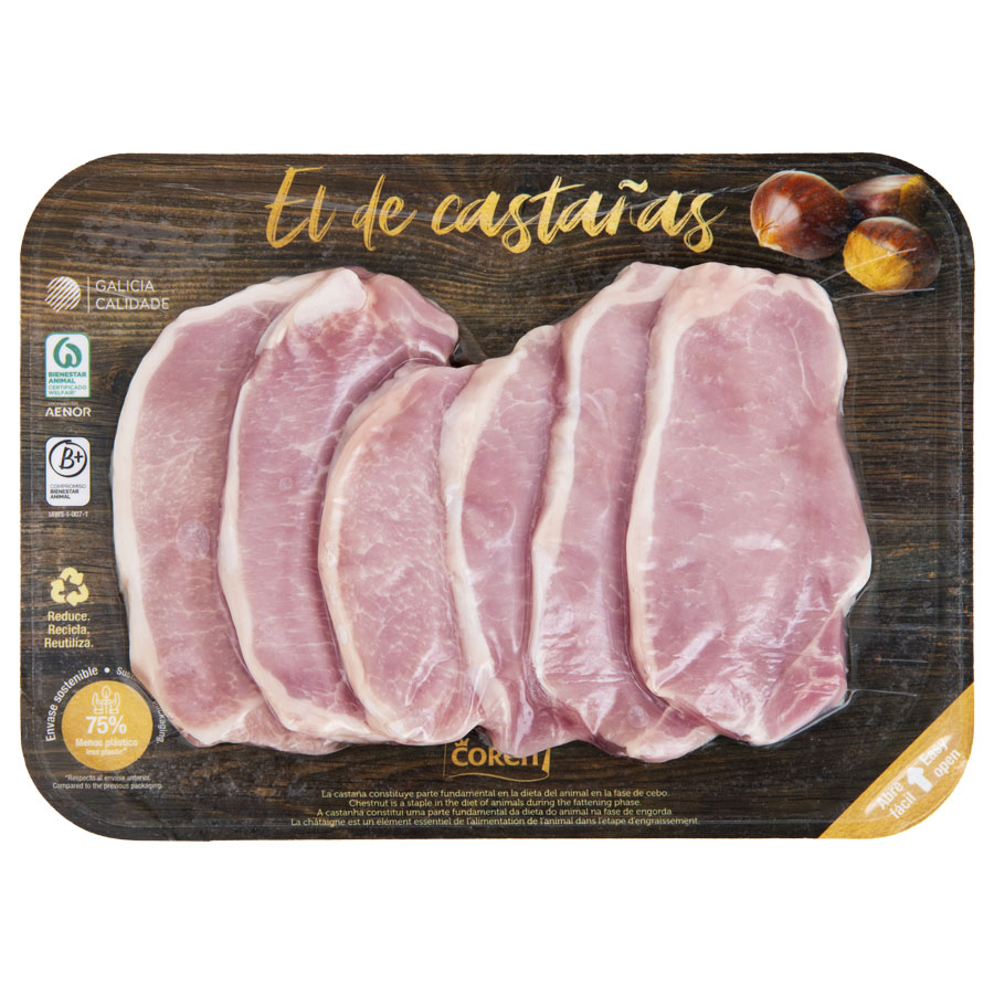 Escalopines de lomo de cerdo COREN SELECTA bandeja kilo