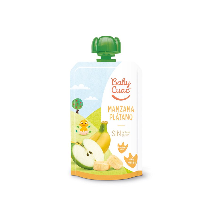 Alimento infantil BABY CUAC manzana plátano pouch 120 g