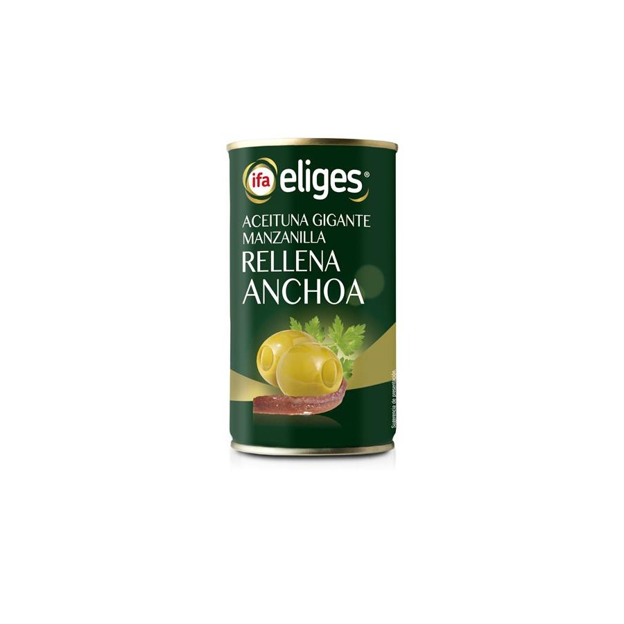 Aceituna rellena de anchoa gigante IFA ELIGES 15O g pne.