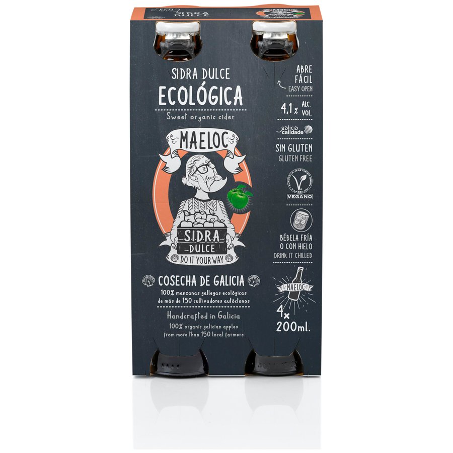 Sidra MAELOC dulce ecológica pack 4x20 cl