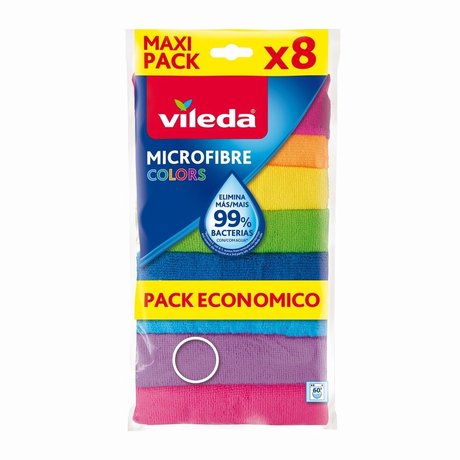 Bayeta VILEDA microfibras colors 8 unidades