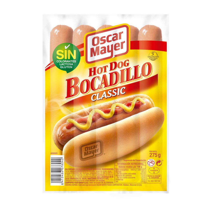 Salchichas OSCAR MAYER bocadillo classic 275 g