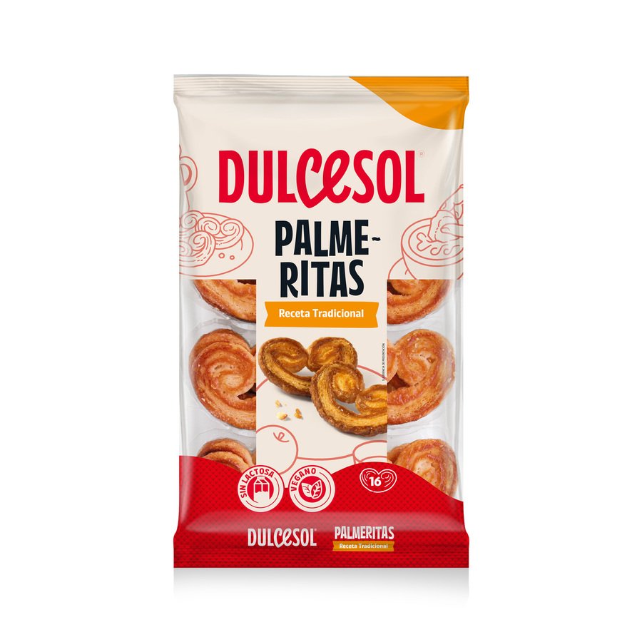 Palmeritas DULCESOL bandeja 16 unidades 180 g