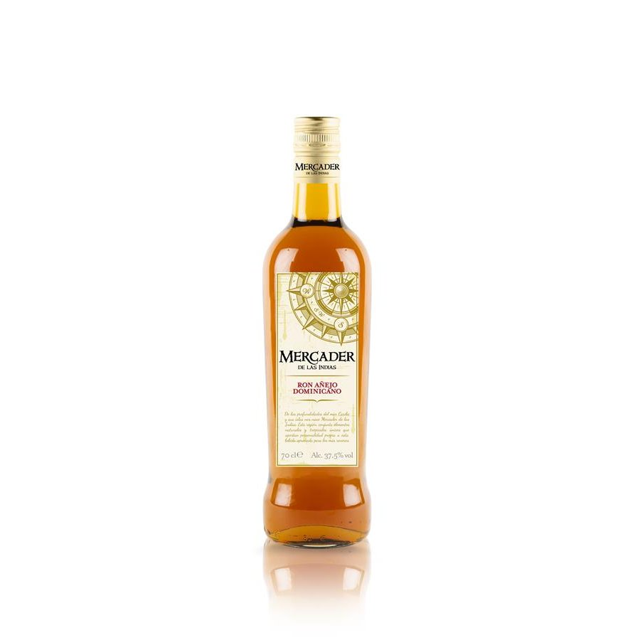 Ron añejo dominicano MERCADER DE LAS INDIAS botella 70 cl