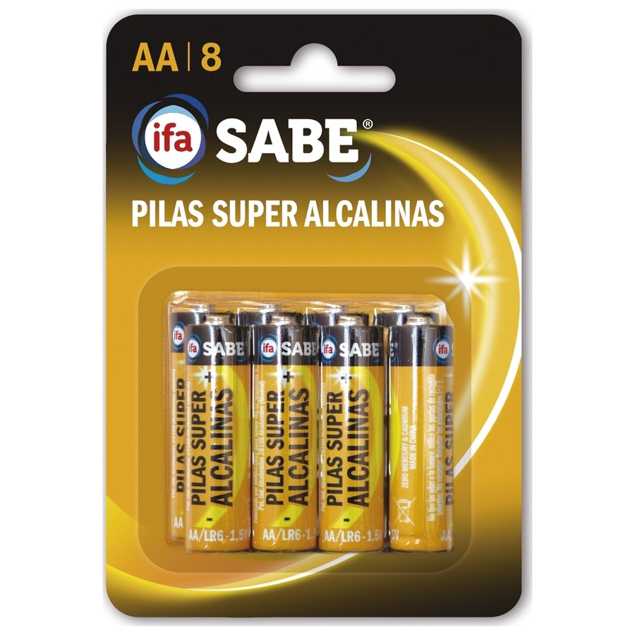 Pilas súper alcalinas IFA SABE AA LR06 blíster 8 unidades