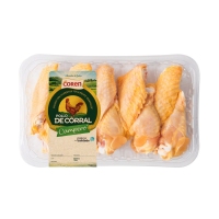 Alas de pollo partidas corral COREN bandeja kilo