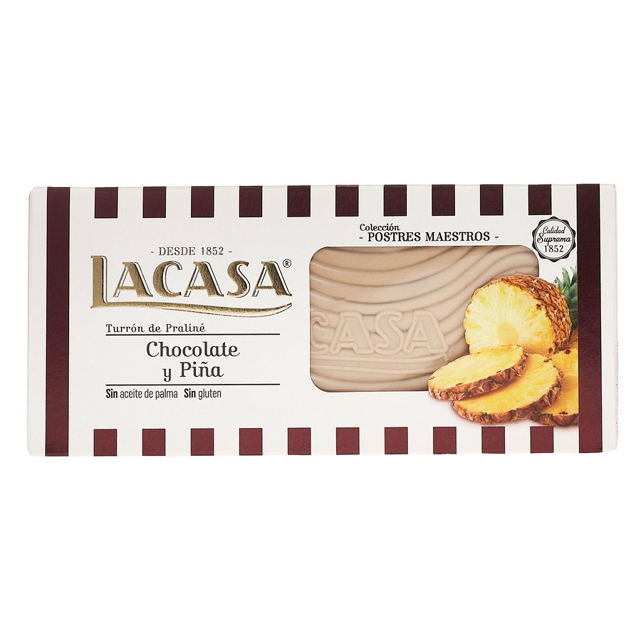 Turrón LACASA praliné choco y piña 225 g
