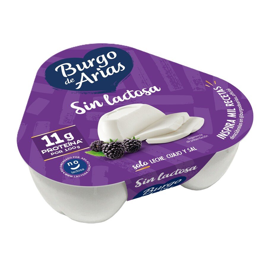 Queso BURGO DE ARIAS mini sin lactosa pack 3x72 g