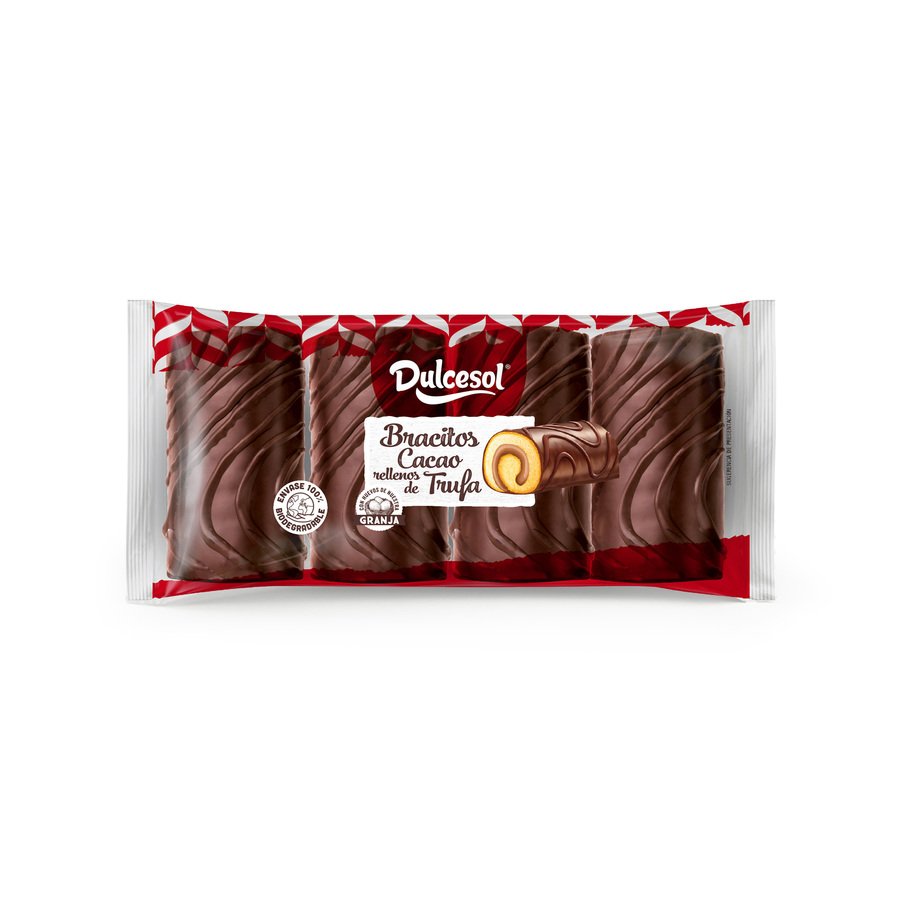 Bracitos cacao rellenos trufa DULCESOL 4 unidades 140 g