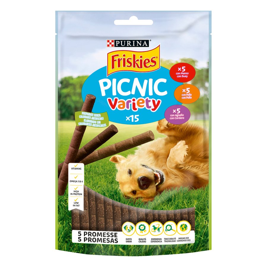Snack perro FRISKIES PICNIC buey/pollo/cordero 15 unidades 126 g