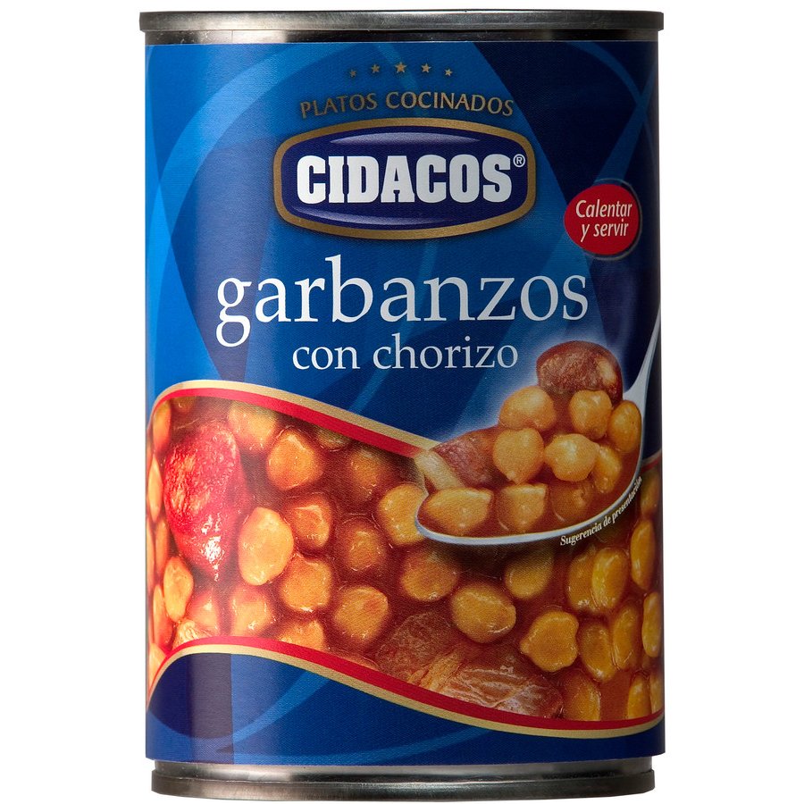 Garbanzos con chorizo CIDACOS bote 420 g pn.