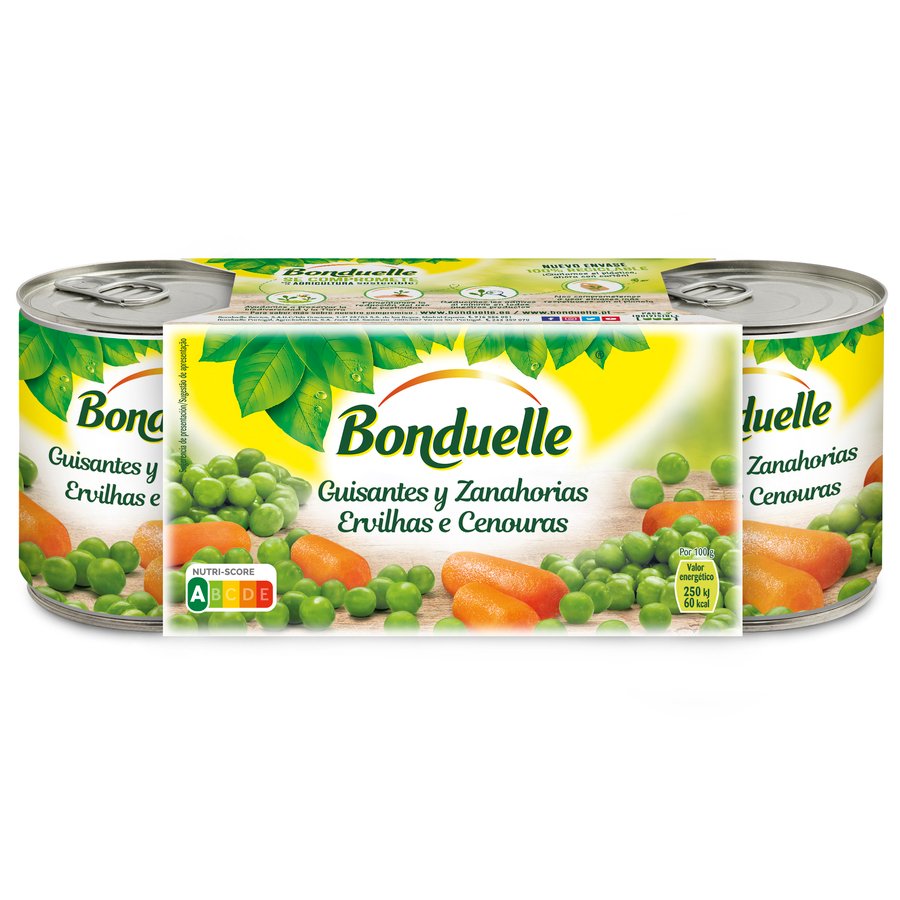 Guisantes y zanahorias BONDUELLE pack 3X130 g pne.