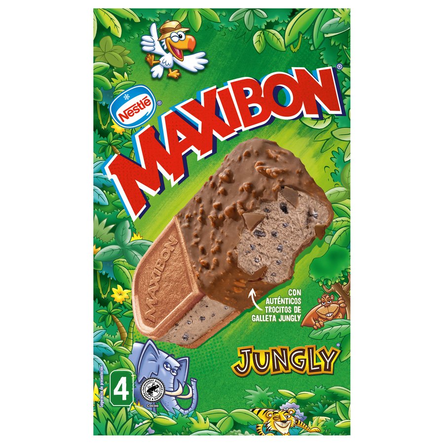Helado NESTLE MAXIBON Jungly 4 unidades 360 g