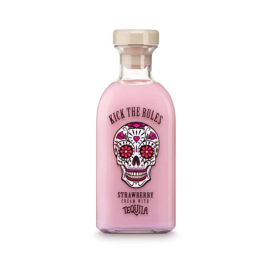 Crema de fresa con tequila KICK THE RULES botella 70 cl
