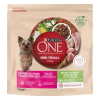 Alimento can mini PURINA ONE control peso pavo-arroz 1,5 kg