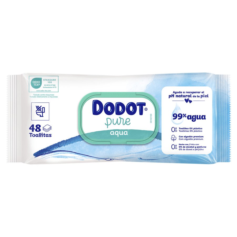 Toallitas DODOT Aqua Pure 0% plásticos 48 unidades