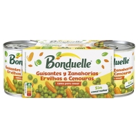 Chícharos e cenorias BONDUELLE lote 3X130 g pne.