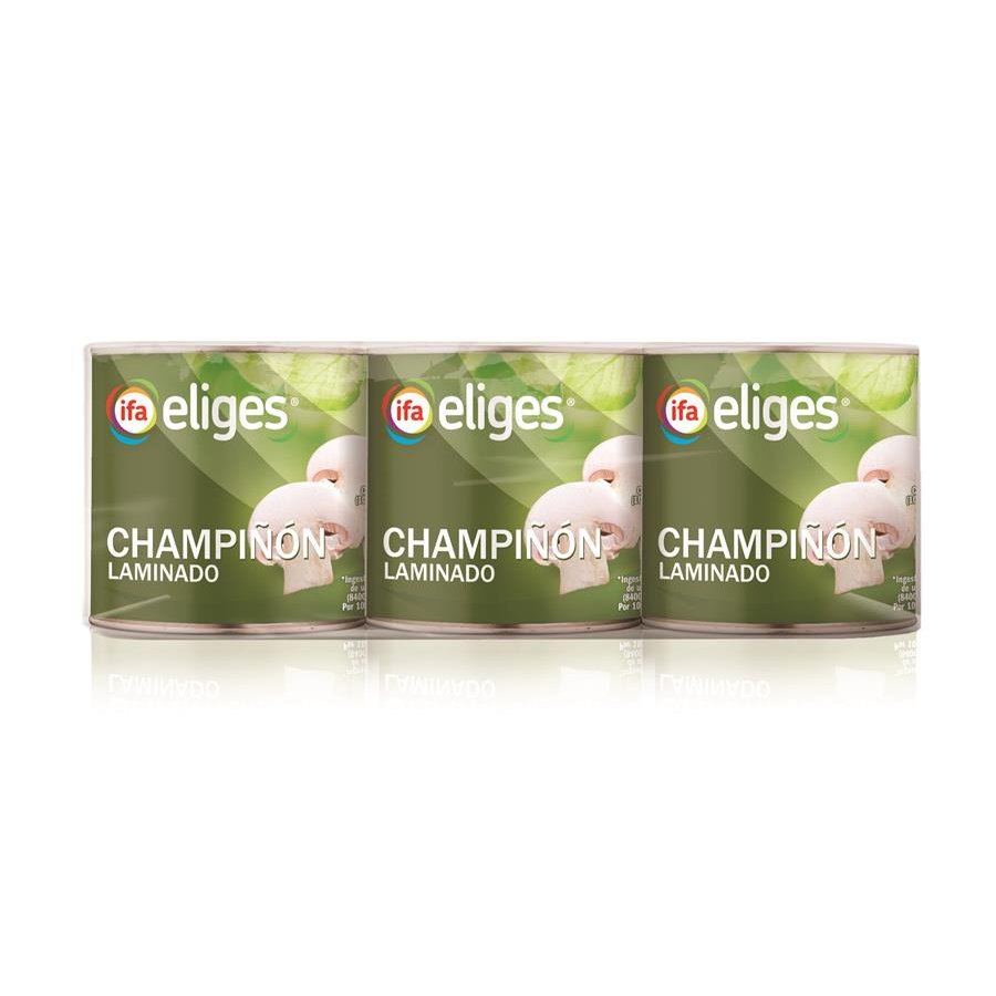 Champiñones laminados IFA ELIGES lata 3X105 g pne.