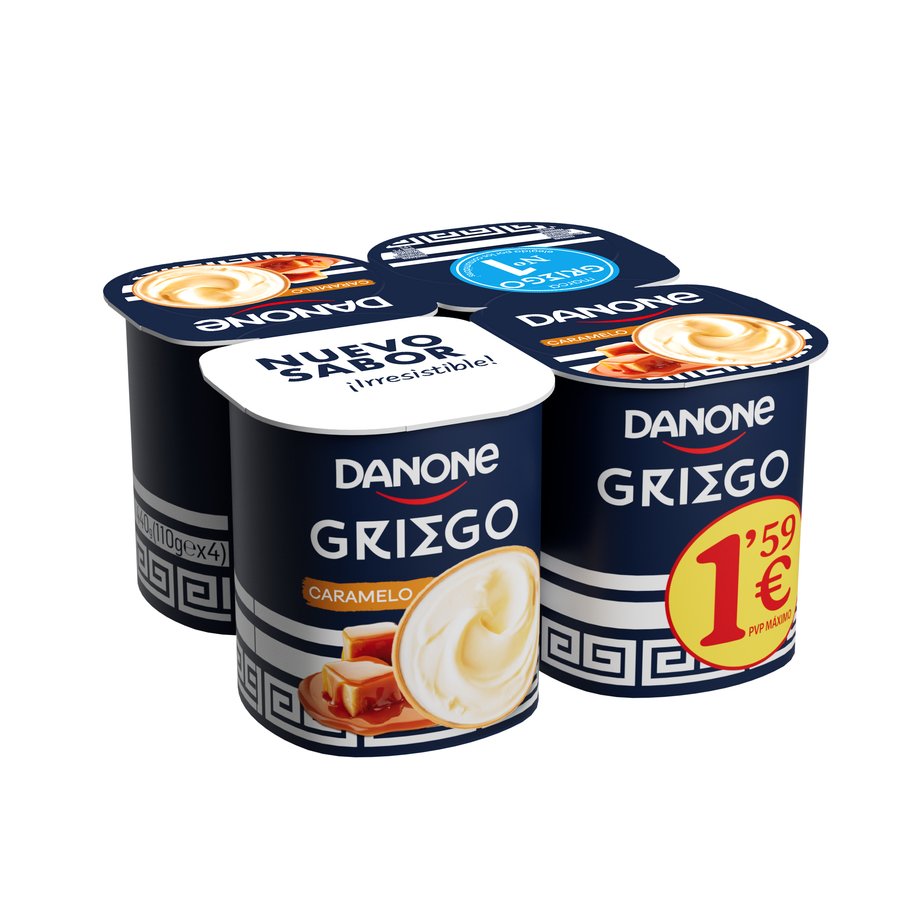 Yogur griego DANONE caramelo 4x110 g