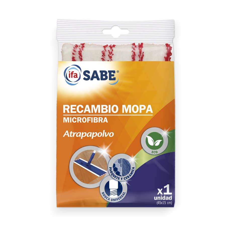 Recambio mopa microfibra atrapapolvo IFA SABE 45x15 cm 1 unidad