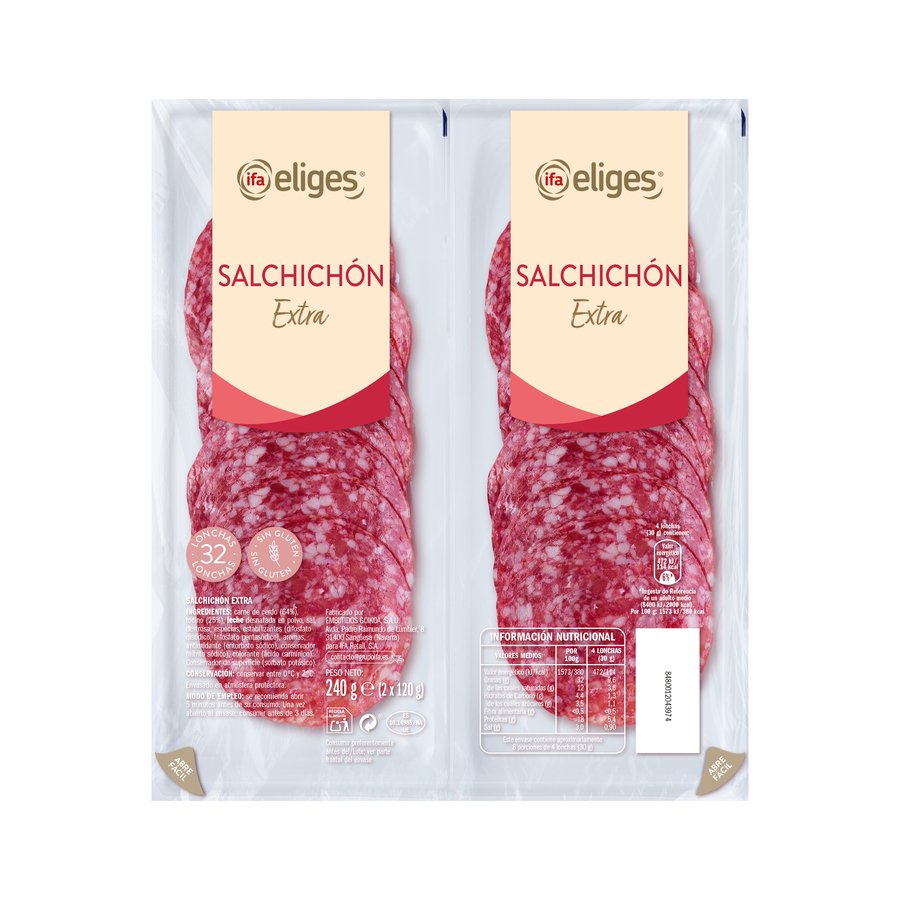 Salchichón extra IFA ELIGES lonchas 2X120 g