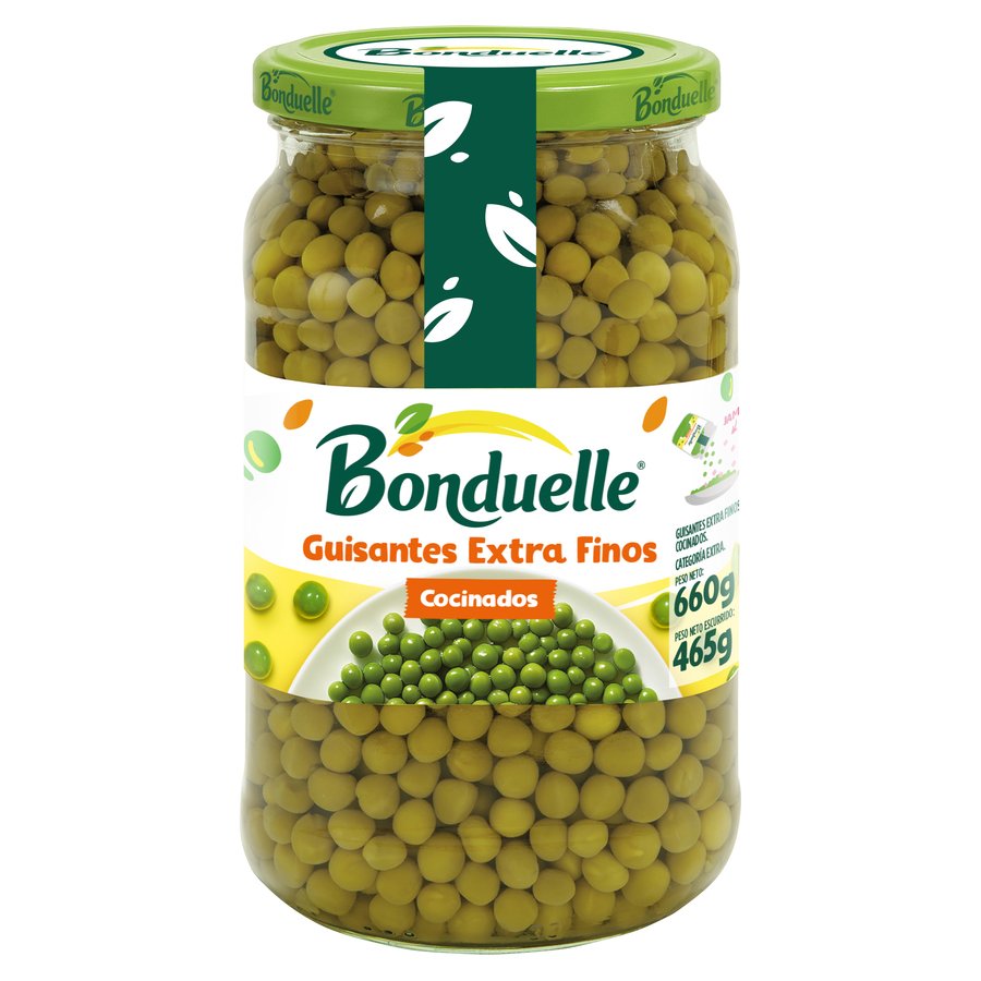 Guisantes BONDUELLE extra finos frasco 465 g pne.