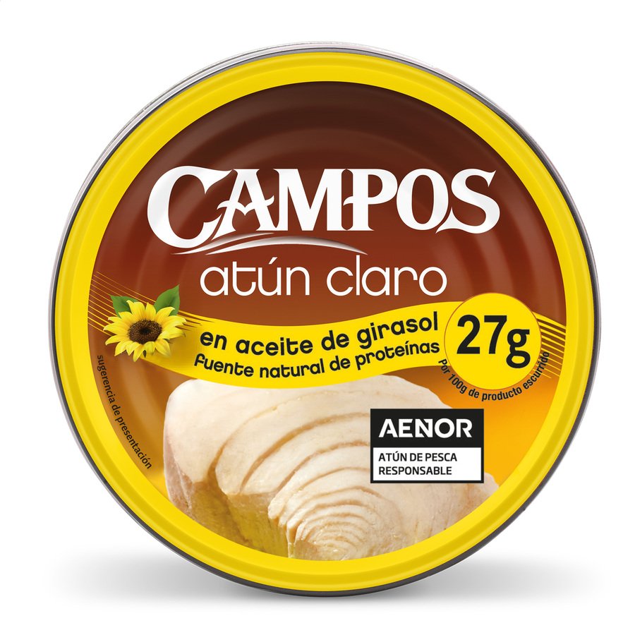 Atún claro en aceite girasol CAMPOS 160 g pn.
