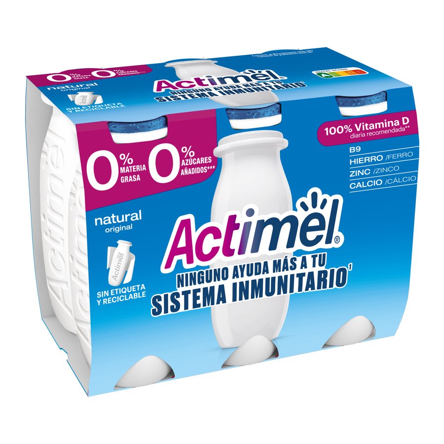 ACTIMEL DANONE líquido natural 0% 6 x 100 g