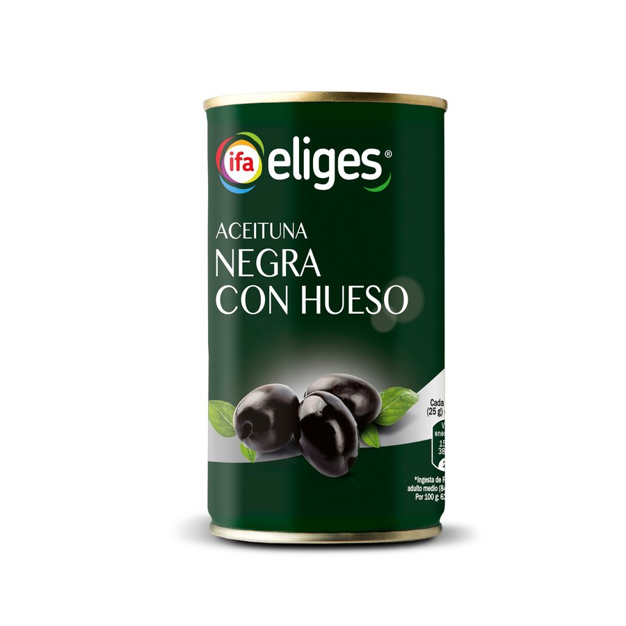 Aceituna negra IFA ELIGES con hueso lata 185 g pne.