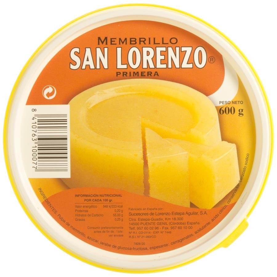 Imagen de Dulce de membrillo SAN LORENZO primera fiambrera 600 g