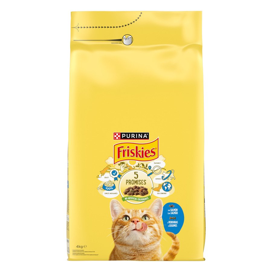 Alimento para gatos FRISKIES con salmón y verduras 4 kg