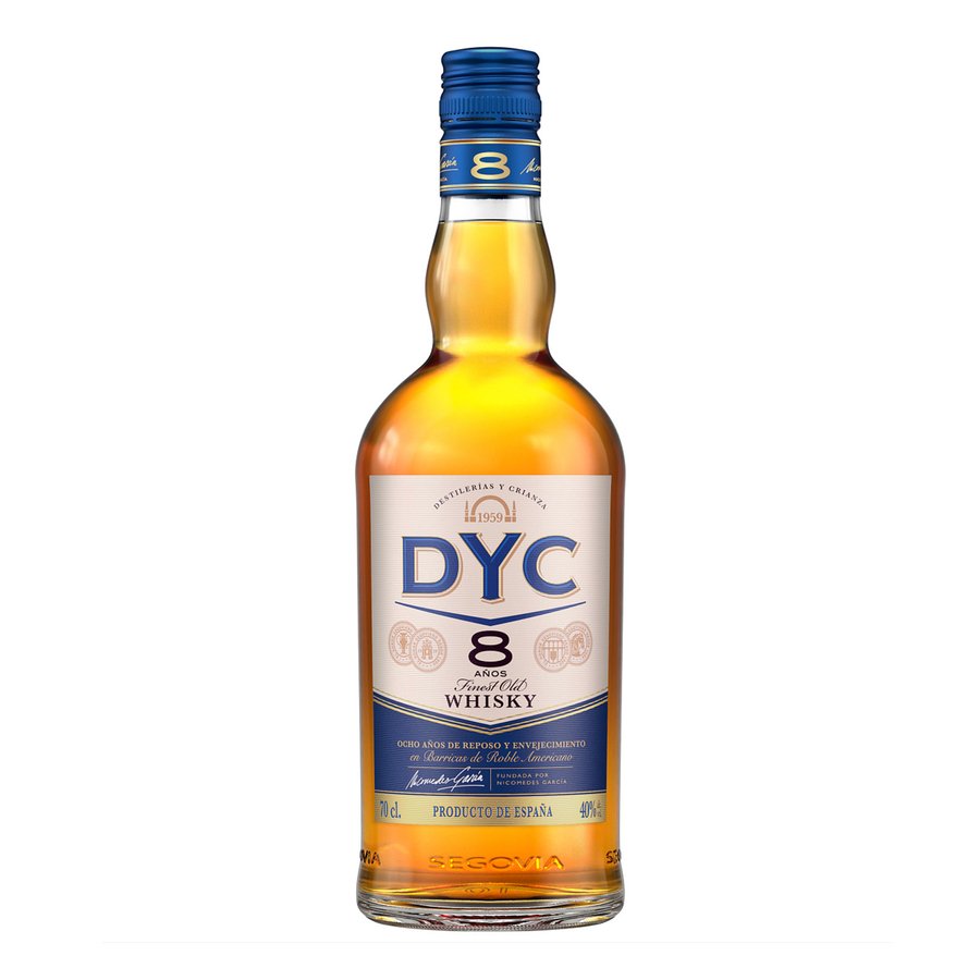 Whisky nacional DYC 8 años botella 70 cl