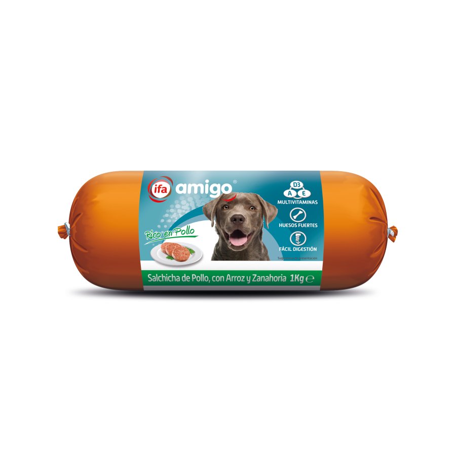 Alimento perro salchicha de pollo con arroz y zanahoria IFA AMIGO 1 kg