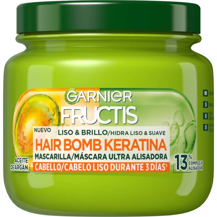 Mascarilla GARNIER FRUCTIS liso&brillo 320 ml