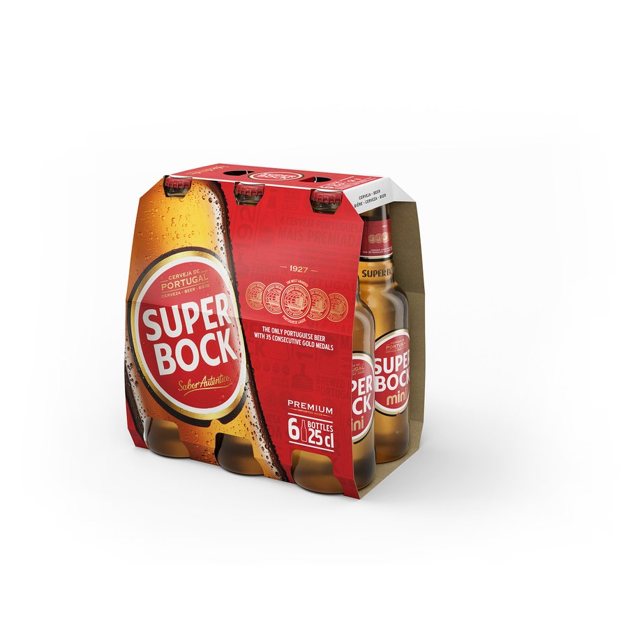 Cerveza portuguesa SUPER BOCK pack 6x25 cl