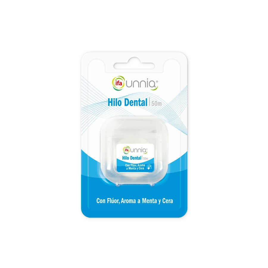 Hilo dental con flúor menta y cera IFA UNNIA 50 m.
