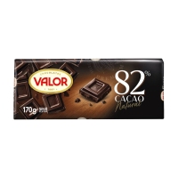Chocolate negro VALOR 82% cacao sin gluten tableta 170 g
