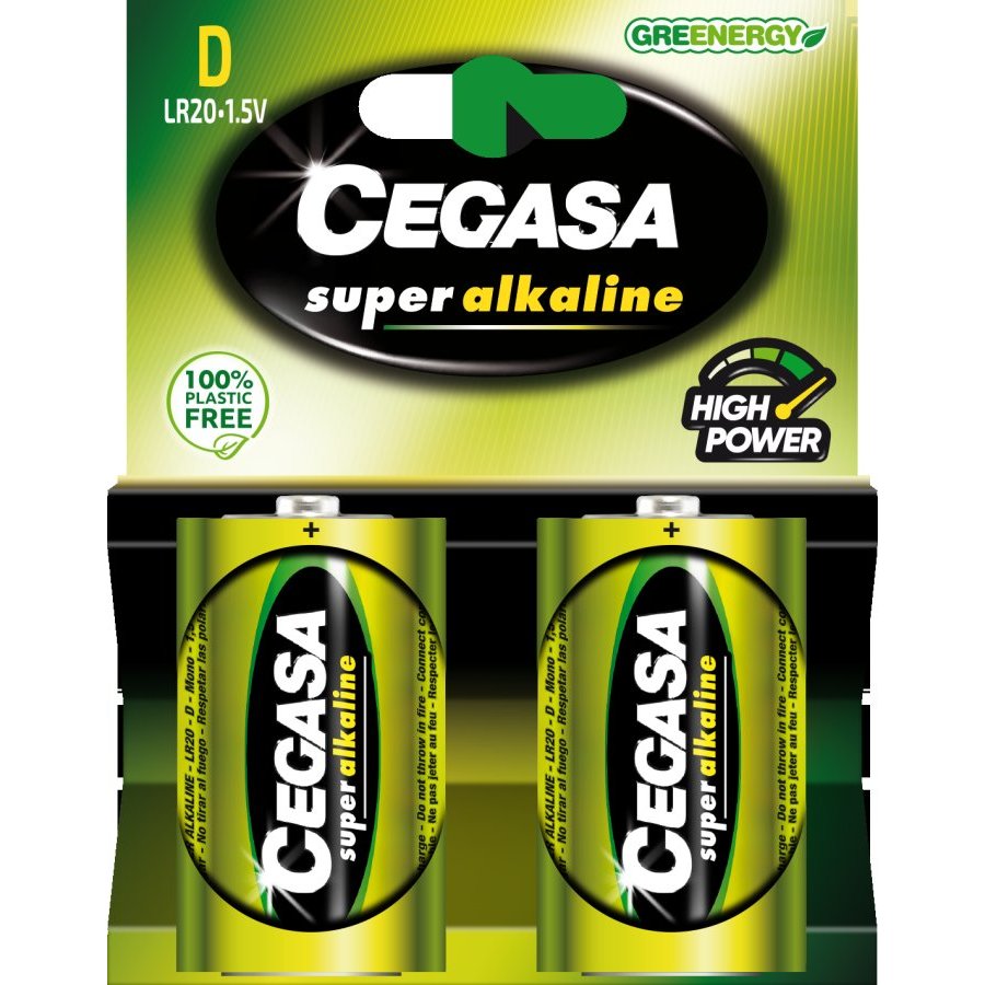 Pila súper alcalina CEGASA LR20 blister 2 unidades