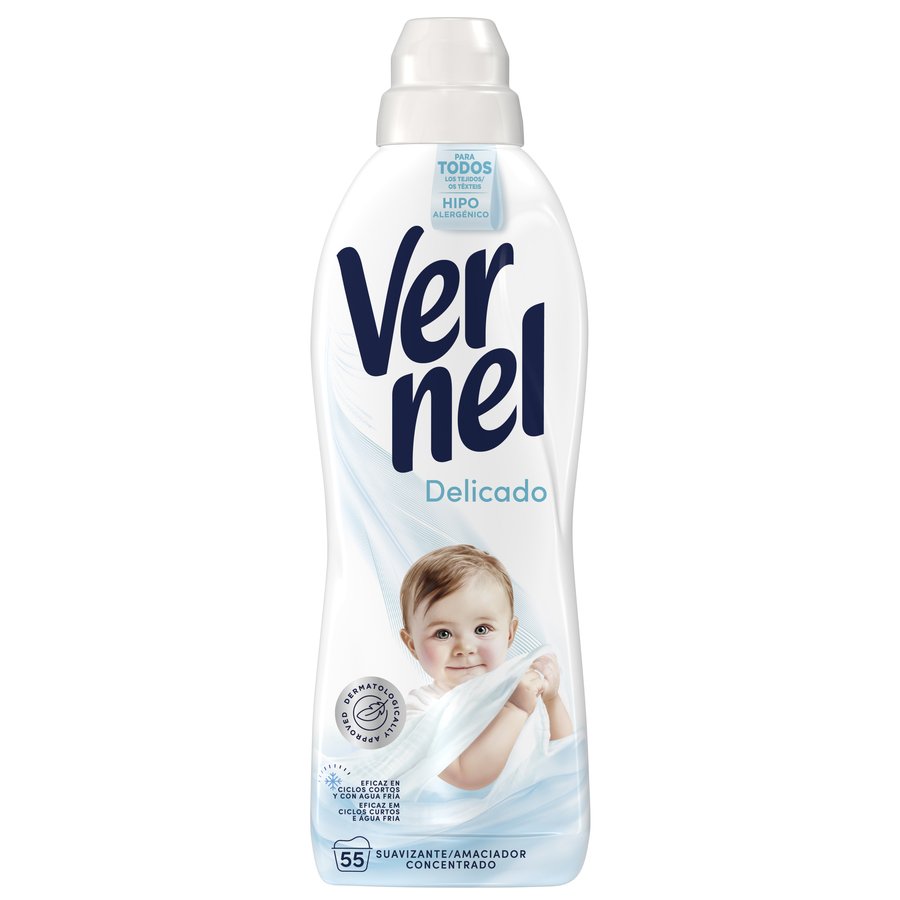 Suavizante concentrado VERNEL Delicado 55 lavados 1 l