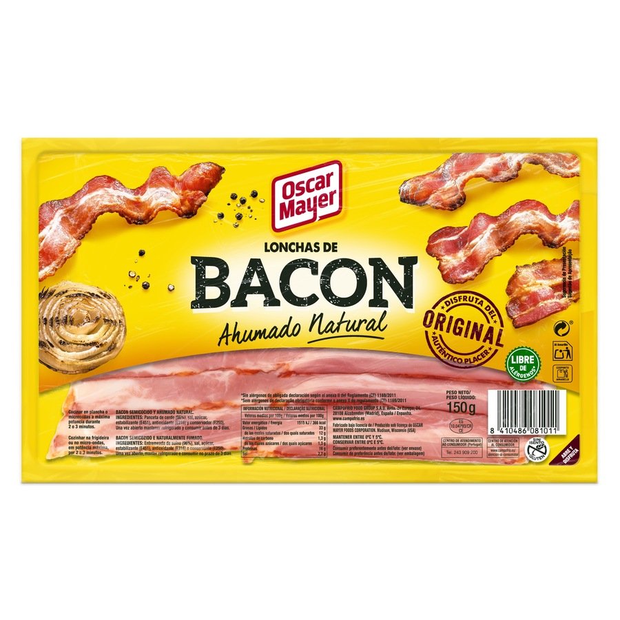 Imagen de Bacón OSCAR MAYER ahumado natural lonchas 150 g