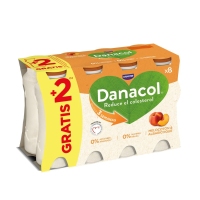 Leite fermentada líquida DANACOL DANONE péxego e albaricoque 6x100g + 2 gratis